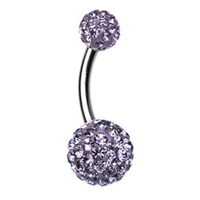 Plush Purple Motley™ Belly Ring - Basic Curved Barbell. Navel Rings Australia.