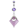 Natural Amethyst Stone Belly Button Ring