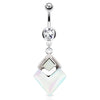 Semi Precious Opaline Dangly Belly Piercing Ring