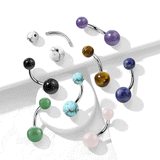 Natural Stone Belly Button Bars