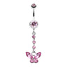 Butterfly Chain Belly Dangle - Dangling Belly Ring. Navel Rings Australia.