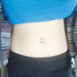 Classique Gem Belly Bars with Rose Gold Plating - Basic Curved Barbell. Navel Rings Australia.