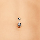 Steel Kingdom Gem Navel Bar - Fixed (non-dangle) Belly Bar. Navel Rings Australia.