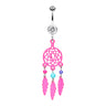 Neon Dream Catcher Belly Bars - Dangling Belly Ring. Navel Rings Australia.