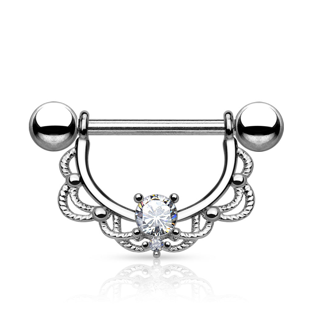 Monika Filigree Nipple Barbell - Nipple Ring. Navel Rings Australia.