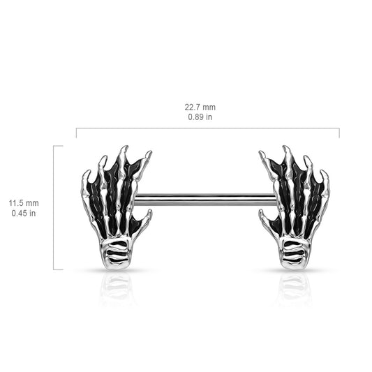 Boney Hands Nipple Bar - Nipple Ring. Navel Rings Australia.