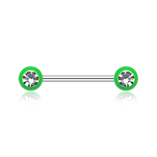 Vivid Gem Ball Nipple Barbell Rings - Nipple Ring. Navel Rings Australia.