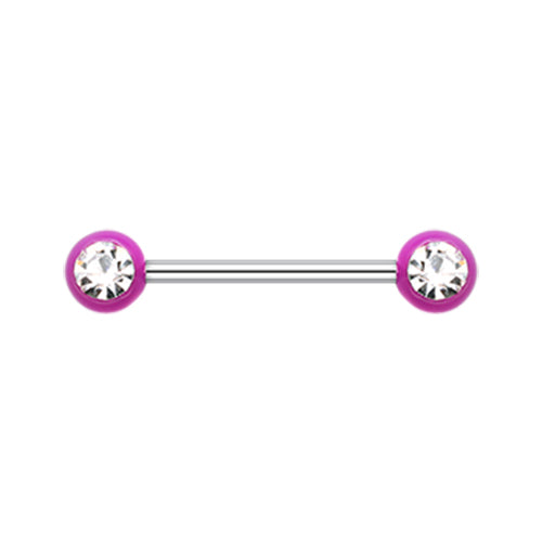 Vivid Gem Ball Nipple Barbell Rings - Nipple Ring. Navel Rings Australia.