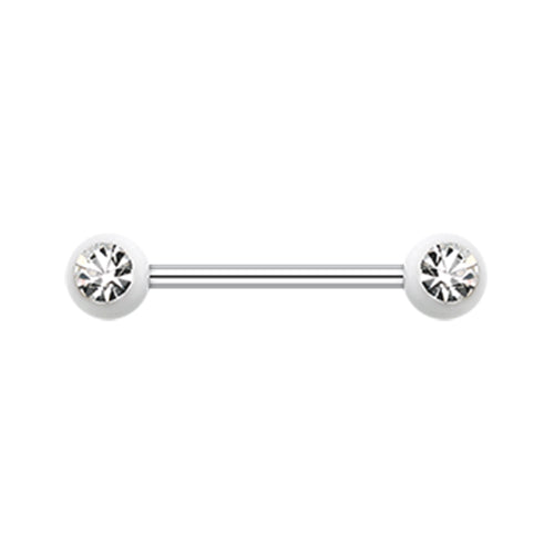 Vivid Gem Ball Nipple Barbell Rings - Nipple Ring. Navel Rings Australia.