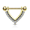 Midnight Jewels Nipple Barbell with Gold Plating