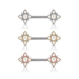 April Pearl Nipple Jewellery with Rose Gold Plating - Nipple Ring. Navel Rings Australia.