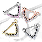 Midnight Jewels Nipple Barbell with Rose Gold Plating - Nipple Ring. Navel Rings Australia.