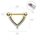 Midnight Jewels Nipple Barbell with Rose Gold Plating - Nipple Ring. Navel Rings Australia.