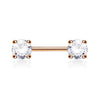 Classic Prong Celeste Nipple Rings with Rose Gold Plating