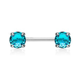 Classic Prong Celeste Nipple Rings - Nipple Ring. Navel Rings Australia.