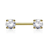 Classic Prong Celeste Nipple Ring with Gold Plating