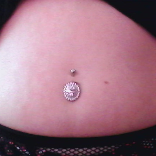 The Dramatic Diamanté Belly Ring - Fixed (non-dangle) Belly Bar. Navel Rings Australia.