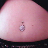 The Dramatic Diamanté Belly Ring - Fixed (non-dangle) Belly Bar. Navel Rings Australia.