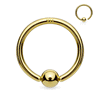 Captive Bead Nose Hoop in 14K Yellow Gold