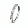Crystal Paved Nose Hoop in 14K White Gold