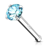 Gem Nose Stud in 14K White Gold - Nostril. Navel Rings Australia.