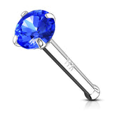 Gem Nose Stud in 14K White Gold - Nostril. Navel Rings Australia.