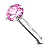 Gem Nose Stud in 14K White Gold - Nostril. Navel Rings Australia.