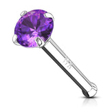 Gem Nose Stud in 14K White Gold - Nostril. Navel Rings Australia.