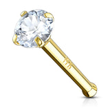 Gem Nose Stud in 14K Yellow Gold - Nostril. Navel Rings Australia.