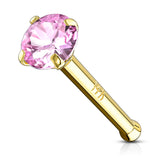 Gem Nose Stud in 14K Yellow Gold - Nostril. Navel Rings Australia.