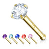 Gem Nose Stud in 14K Yellow Gold