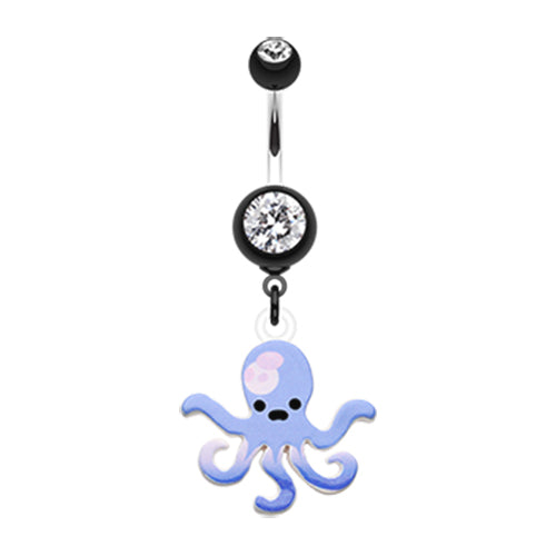 Blue Lagoon Octopus Navel Ring - Dangling Belly Ring. Navel Rings Australia.