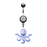 Blue Lagoon Octopus Navel Ring - Dangling Belly Ring. Navel Rings Australia.