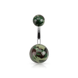 Go Camo Acrylic Belly Bars - Basic Curved Barbell. Navel Rings Australia.