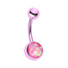 Opal Gleam Metallics Classique Belly Bar - Basic Curved Barbell. Navel Rings Australia.