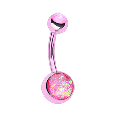 Opal Gleam Metallics Classique Belly Bar - Basic Curved Barbell. Navel Rings Australia.