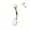 Madame Opal Teardrop Belly Ring in 14K Yellow Gold