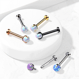 Mystic Opal Internally Threaded Body Jewellery. Labret, Monroe, Tragus and Cartilage Earrings.