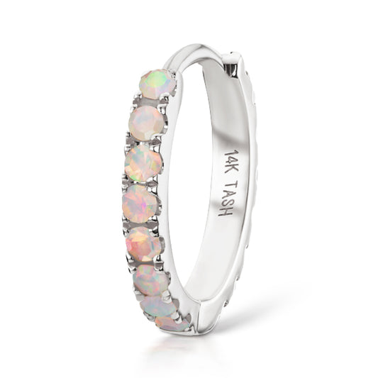 Opal Eternity Earring by Maria Tash in White Gold - Earring. Navel Rings Australia.