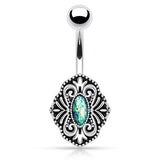 Lāhui Polynesian Opal Belly Ring - Fixed (non-dangle) Belly Bar. Navel Rings Australia.