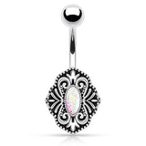 Lāhui Polynesian Opal Belly Ring - Fixed (non-dangle) Belly Bar. Navel Rings Australia.