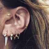 Opal Four Ball Trinity Earring by Maria Tash in 14K Rose Gold. Flat Stud. - Earring. Navel Rings Australia.