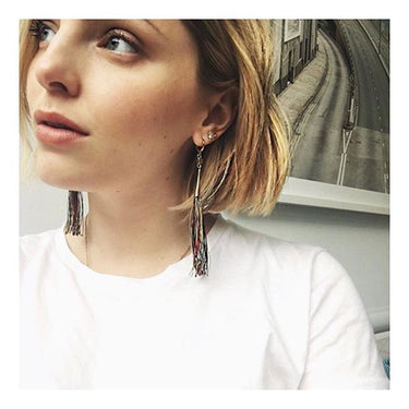 Opal Four Ball Trinity Earring by Maria Tash in 14K White Gold. Flat Stud. - Earring. Navel Rings Australia.