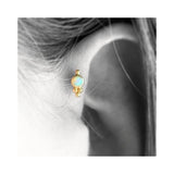 Opal Four Ball Trinity Earring by Maria Tash in 14K Rose Gold. Flat Stud. - Earring. Navel Rings Australia.