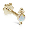 Opal Four Ball Trinity Earring by Maria Tash in 14K Gold. Flat Stud.