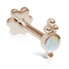 Opal Four Ball Trinity Earring by Maria Tash in 14K Rose Gold. Flat Stud.
