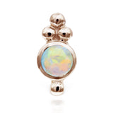 Opal Four Ball Trinity Earring by Maria Tash in 14K Rose Gold. Flat Stud. - Earring. Navel Rings Australia.