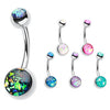 Double Gem Opal Gleam Classique Belly Bars