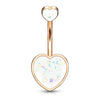 Maja Heart Opal Belly Bar with Rose Gold Plating