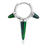 Triple Long Opal Spike Clicker Earring by Maria Tash in White Gold - Earring. Navel Rings Australia.